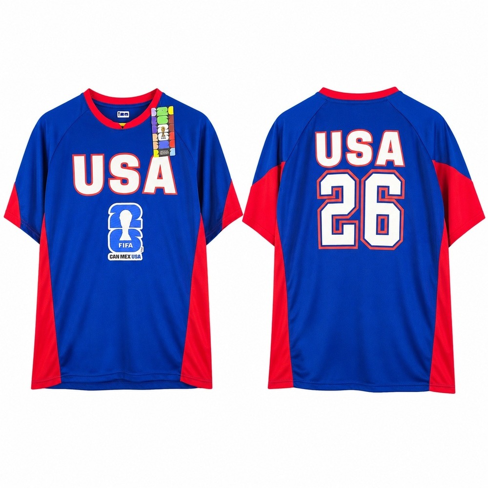 NEW FIFA 26 World Cup USA Soccer Jersey Mens Large Blue Red Official Licensed
